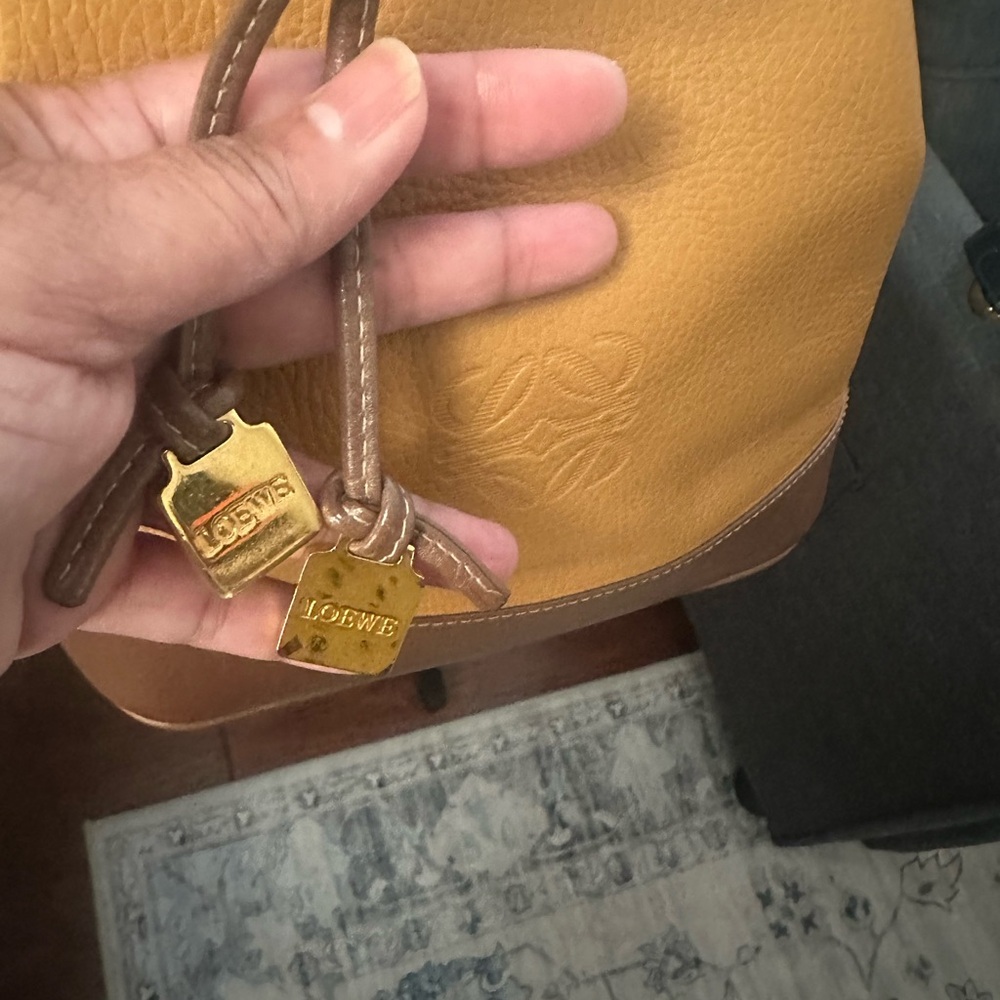 Loewe Camel and Chocolate Bucket Bag